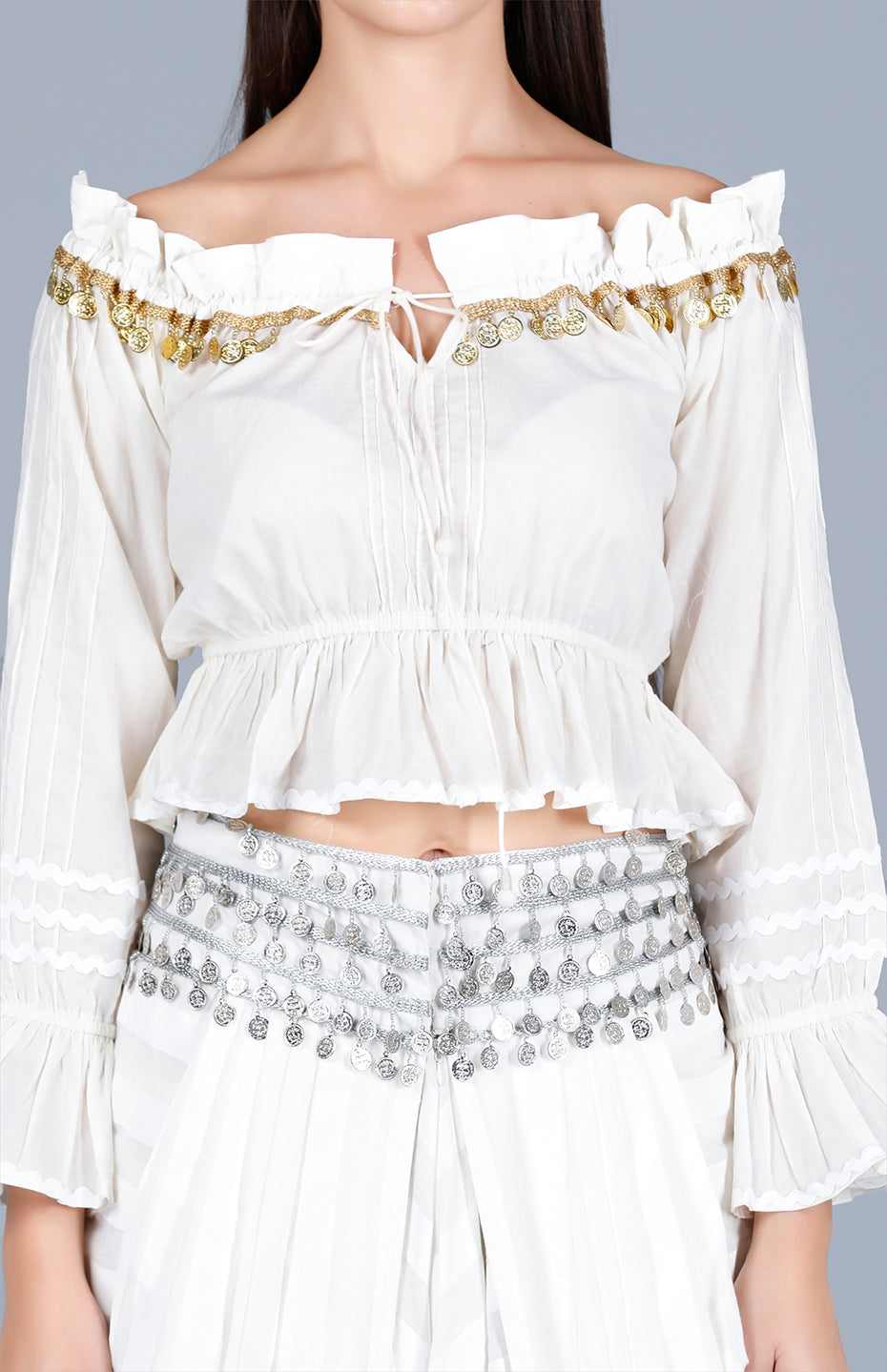 Off White Off Shoulder Top