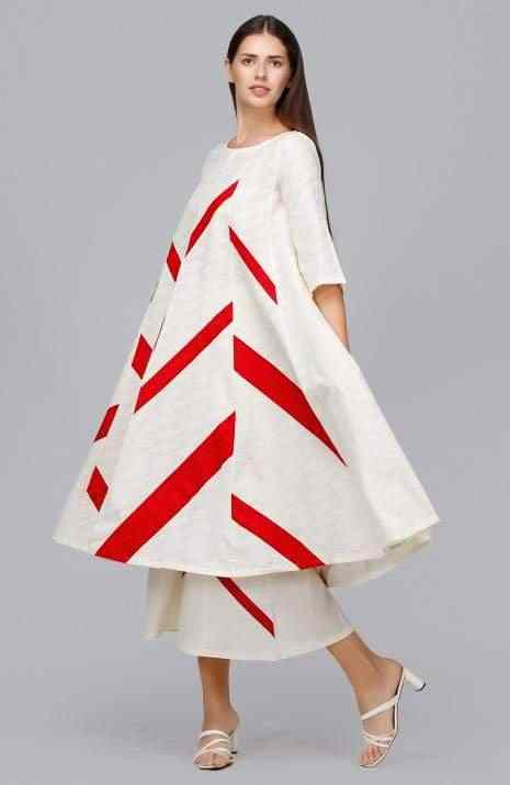 Red Rays 12 Paneled Dress