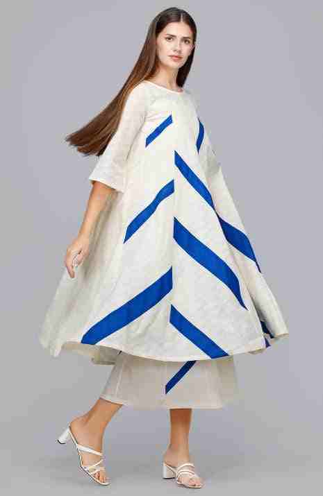 Royal Blue Rays 12 Paneled Dress