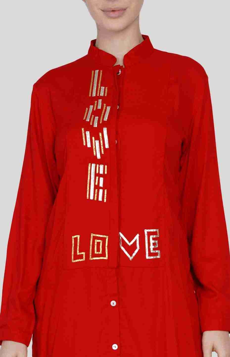 Red Love Tunic