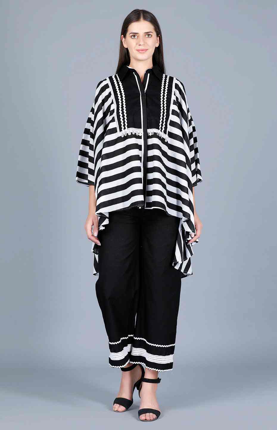 Black Rick Rack Pants