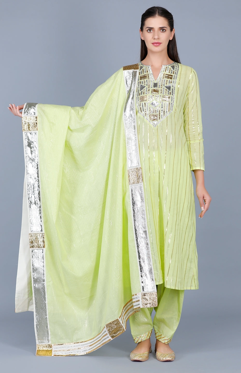 Barfi Lime Green Salwar