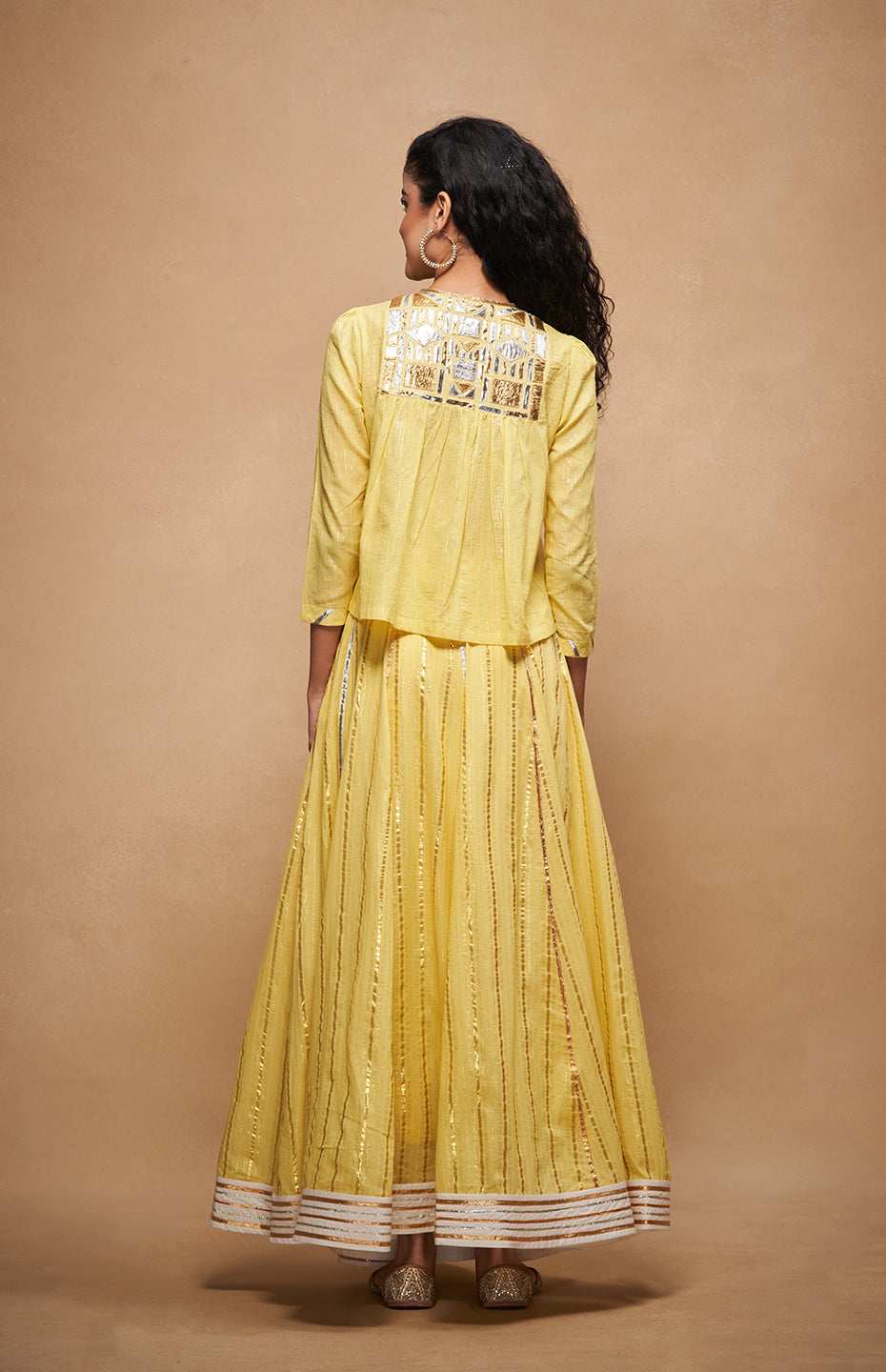 Barfi Gota Yellow Skirt