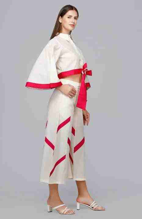 Pink Rays Tie Up Shirt