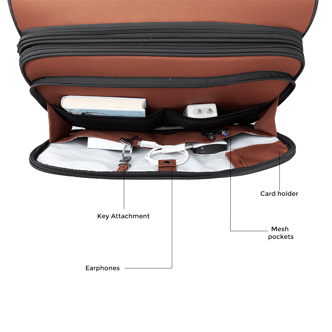 Overnighter Trolley and Laptop Backpack - Rust