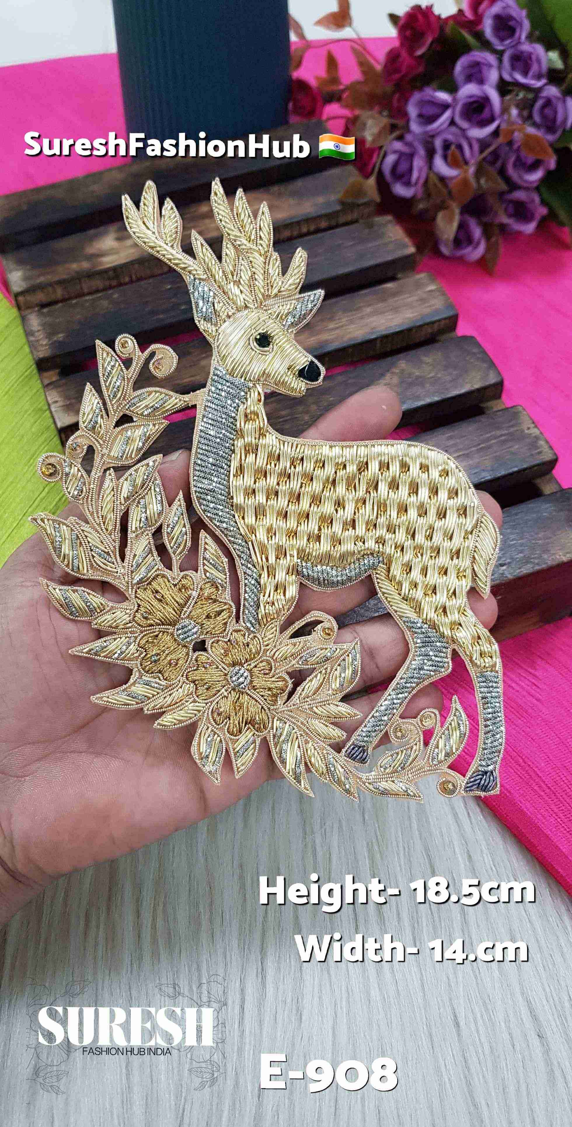 Golden Elegance Deer Patch | E-908