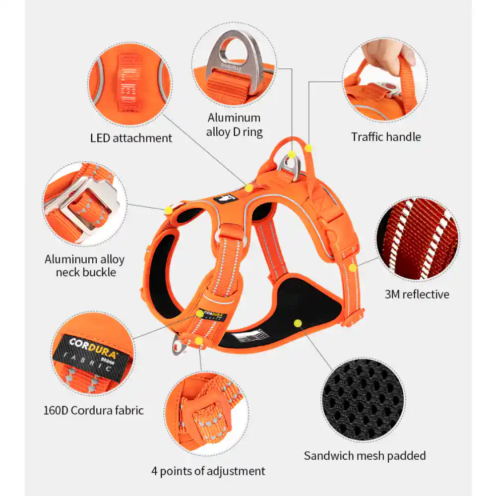 Barkbutler Truelove Harness With Reflective Fabric - Orange