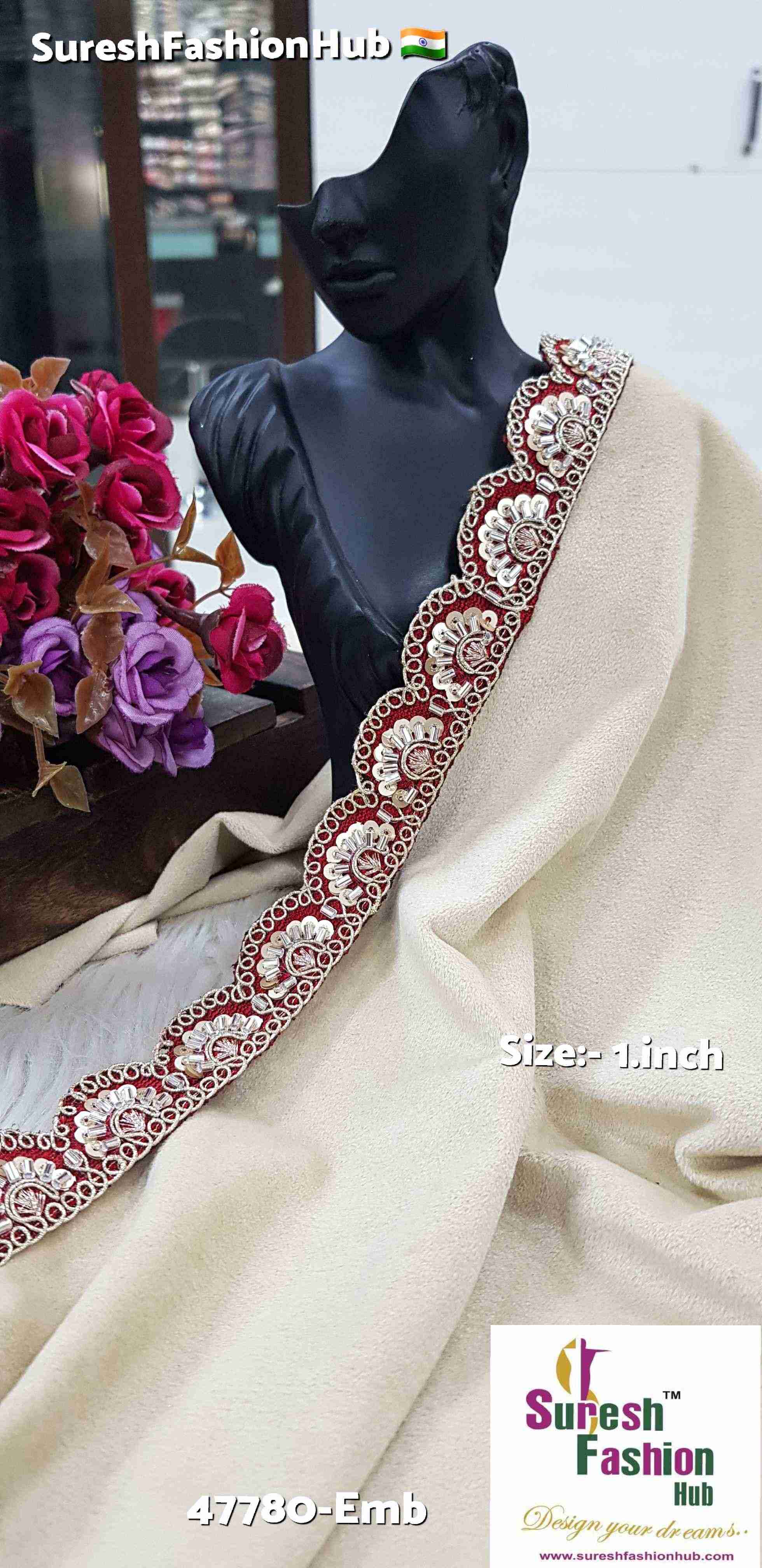 Maroon Grace Handmade Lace