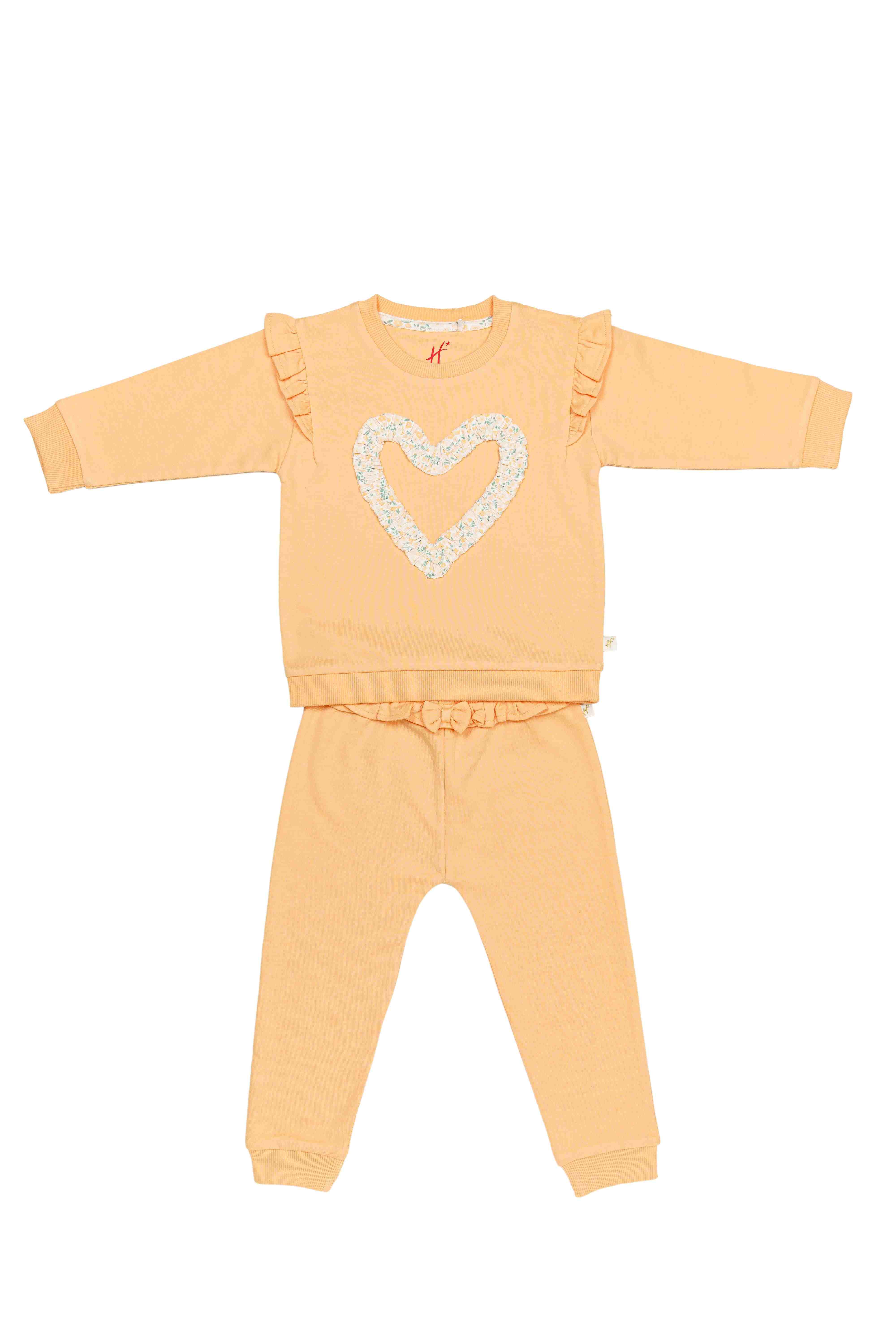 H by Hamleys Girls Full Sleeves Joggers and T-Shirt Set - Pink