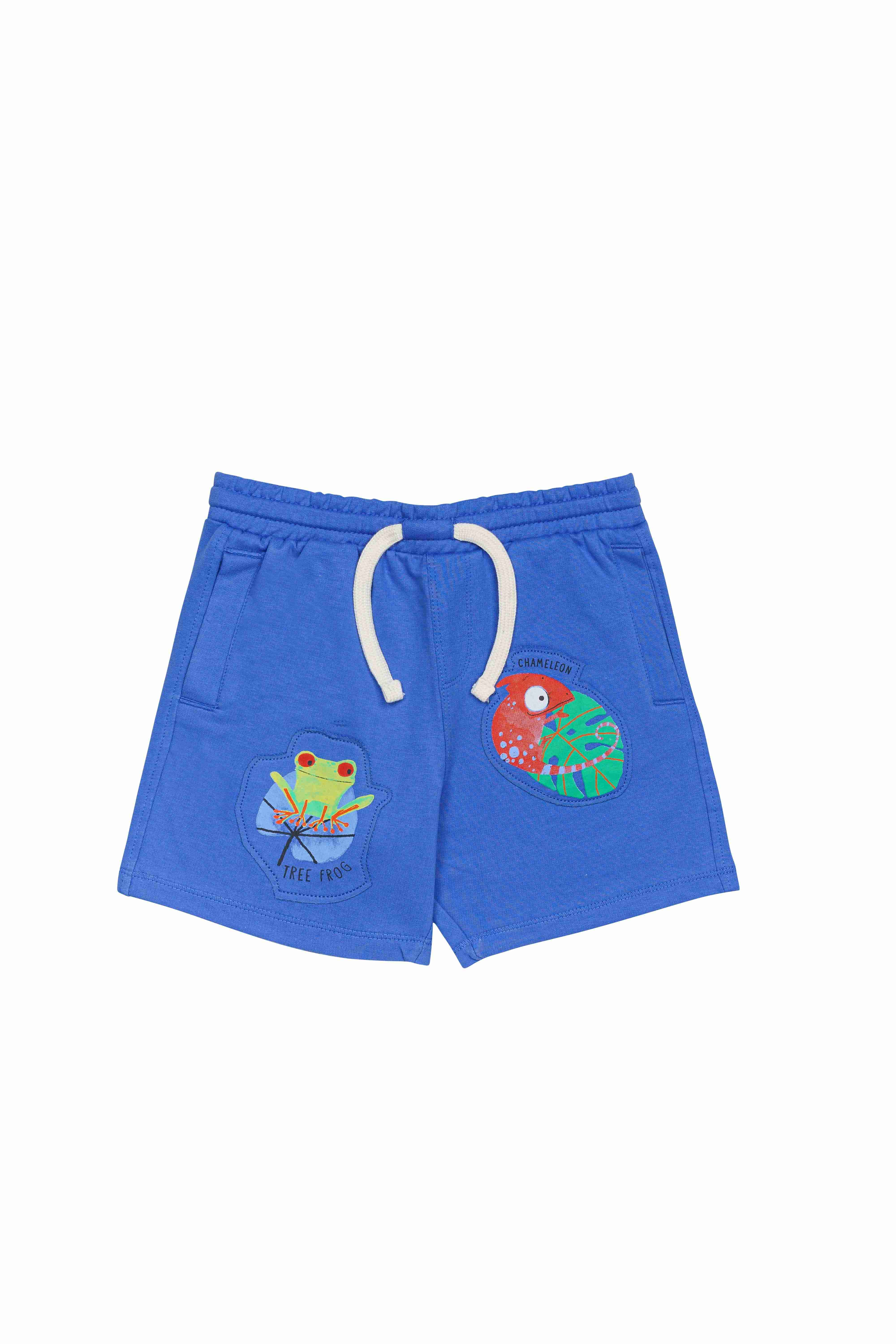 H by Hamleys Boys 100% Cotton Tie Cord Shorts - Blue