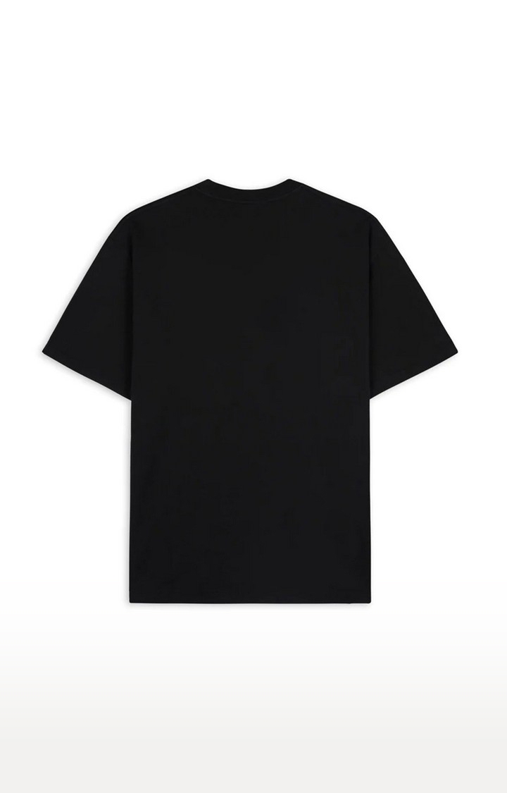 Men's Black Cotton H+E Regular T-Shirts