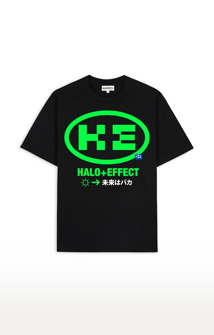 Halo Effect | Men's Black Cotton H+E Regular T-Shirts