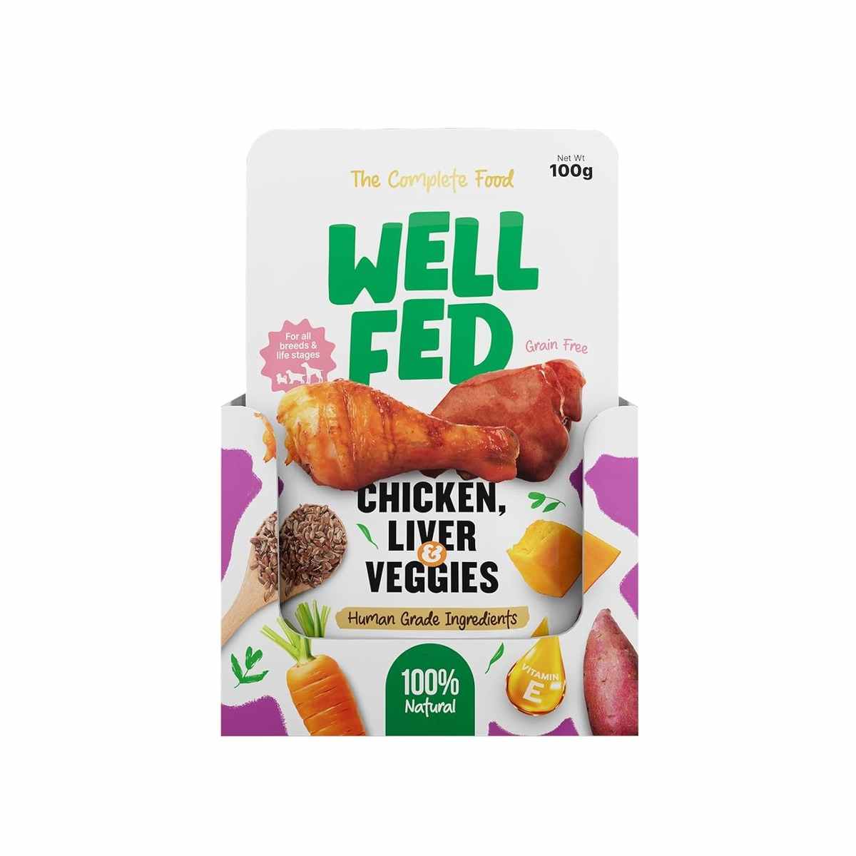 Well Fed Chicken Liver & Veggies Wet Dog Food - 100 g