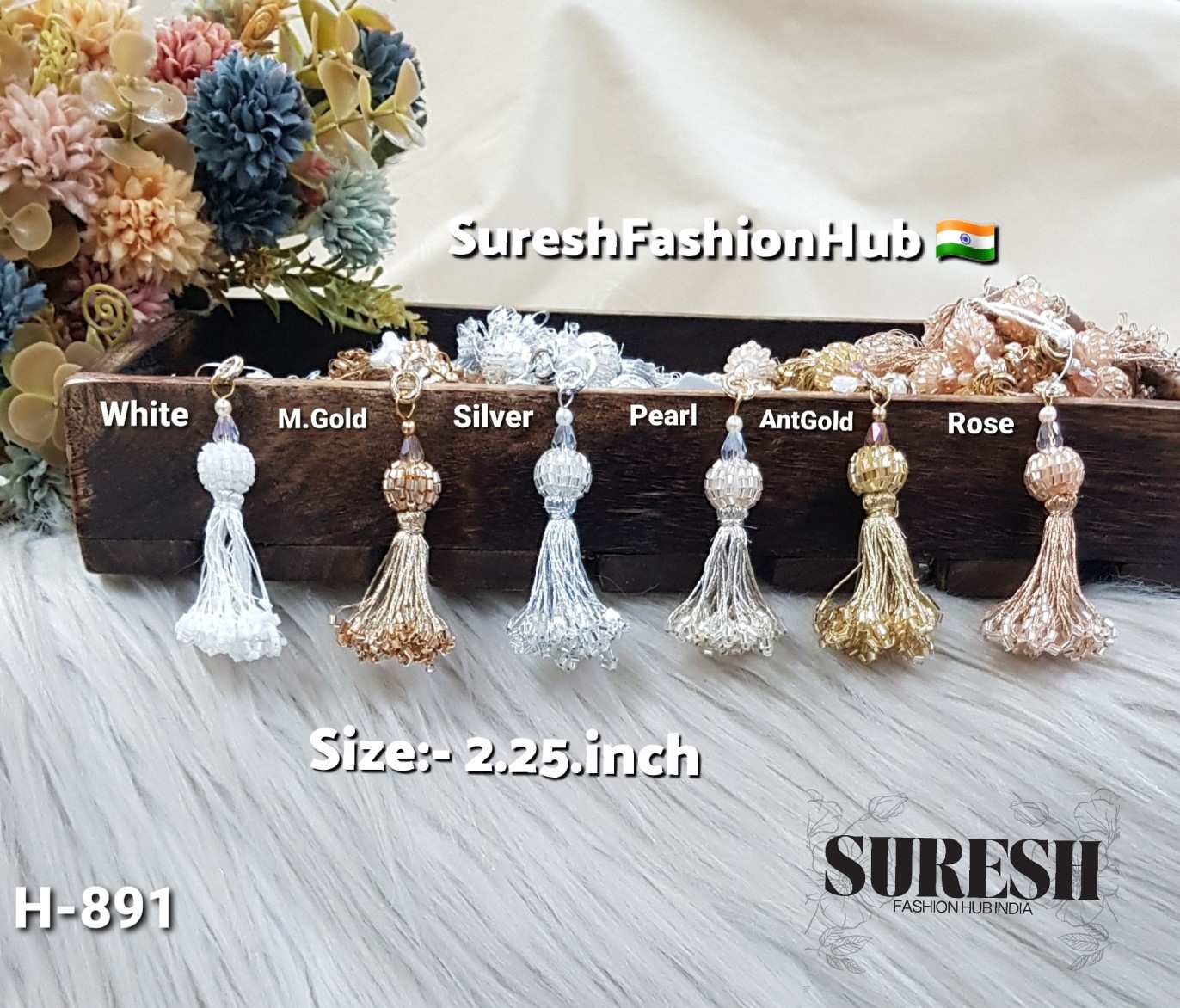 H-891 Regal Handcrafted Cutdhana Tassel – Rose