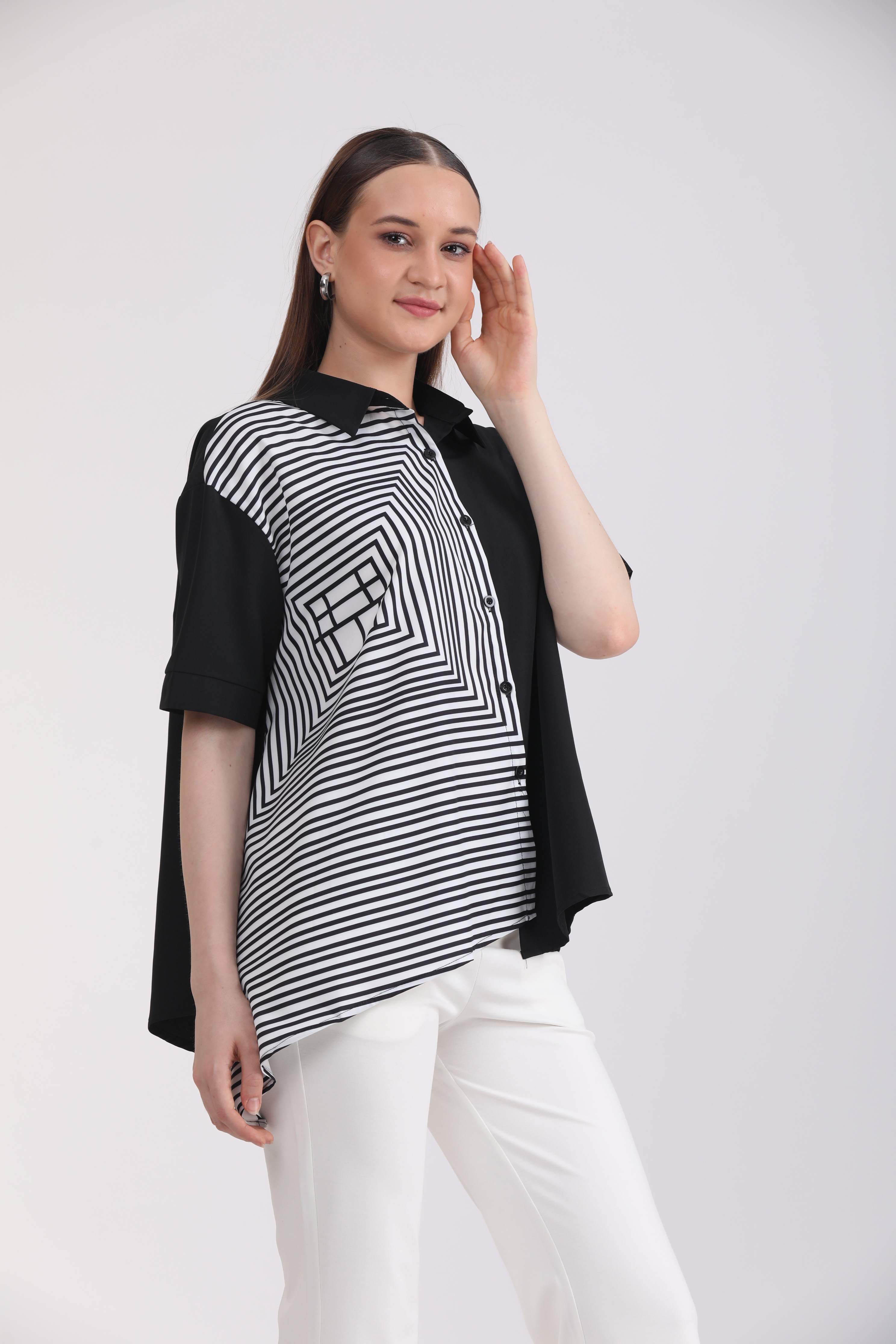 Albion Women Black Blouson Top