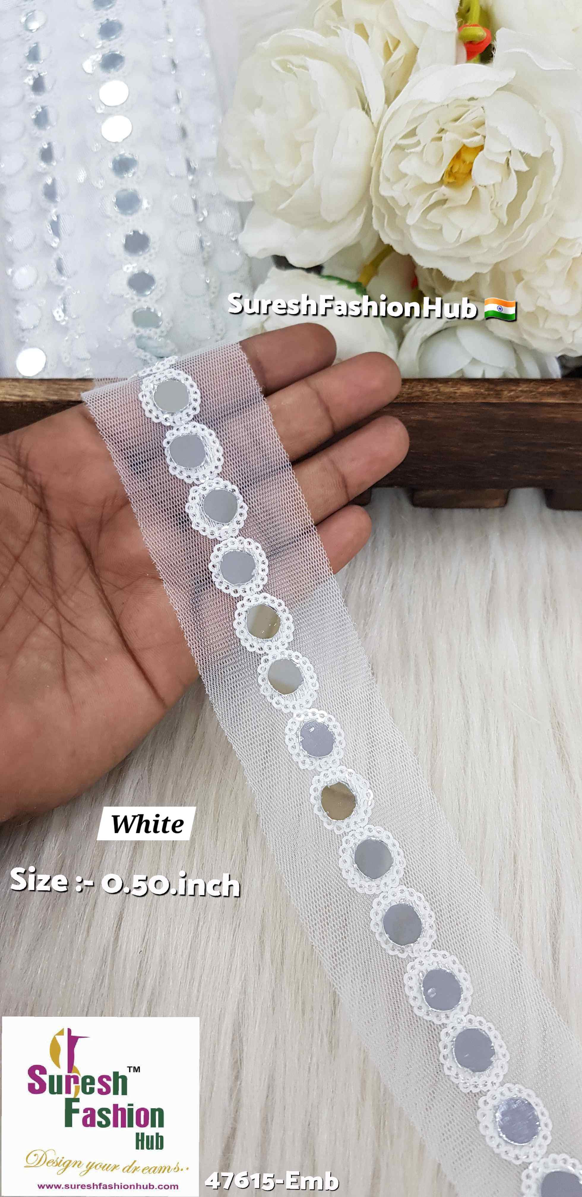White Sequin Mirror Lace