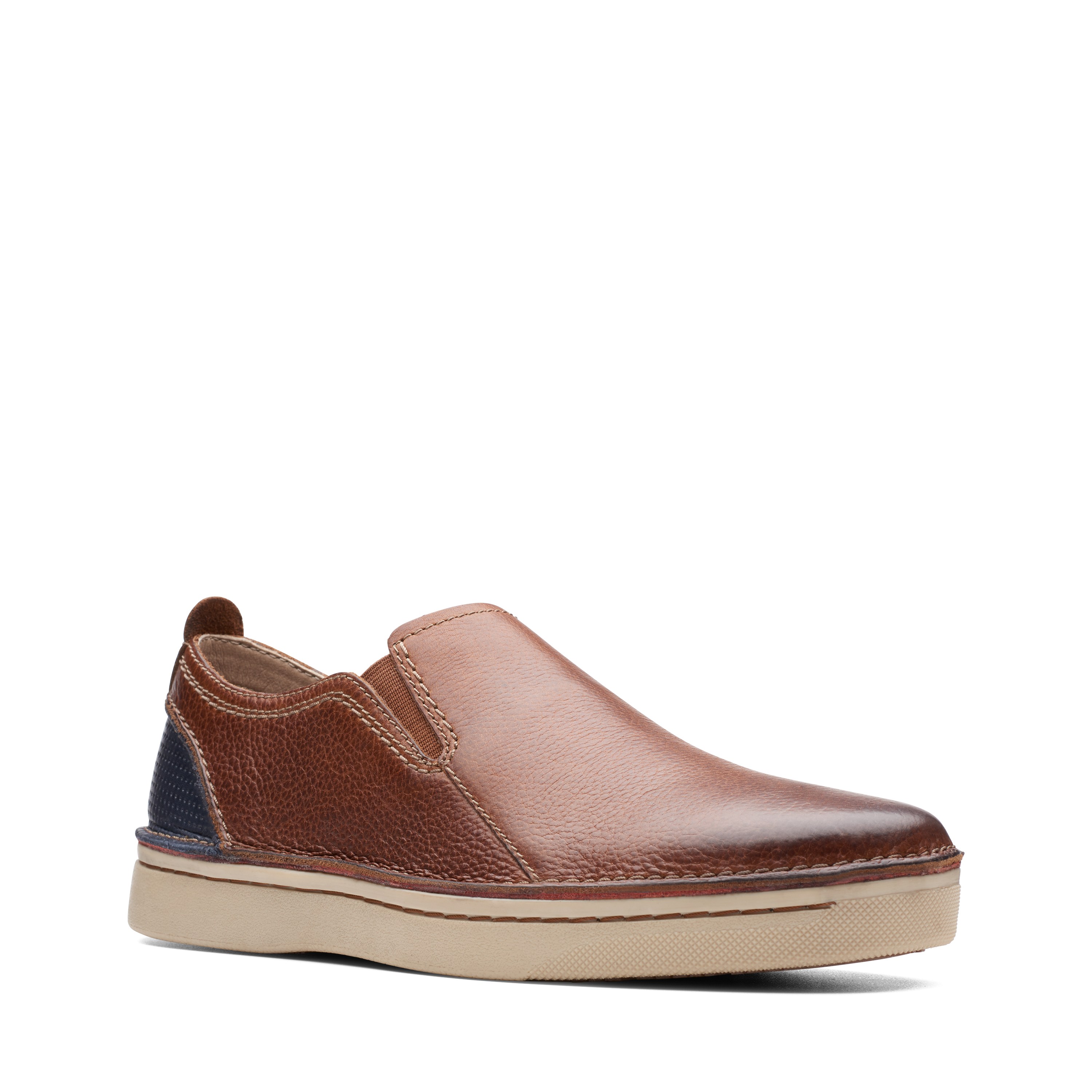 Men's Brown Leather Casual Slip-ons
