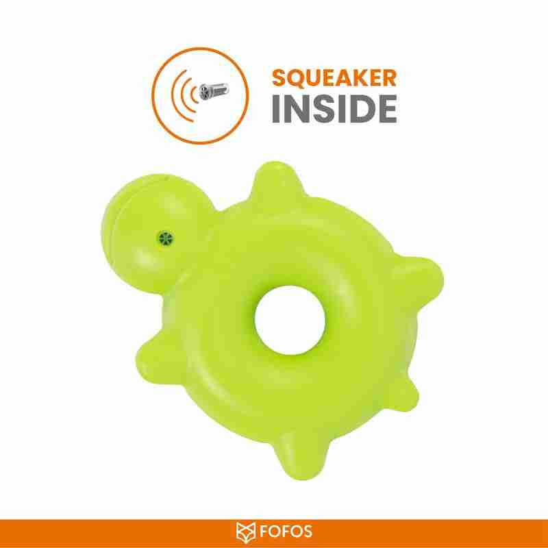 Barkbutler Fofos Ocean Turtle Squeaky Chew Toy for Dogs