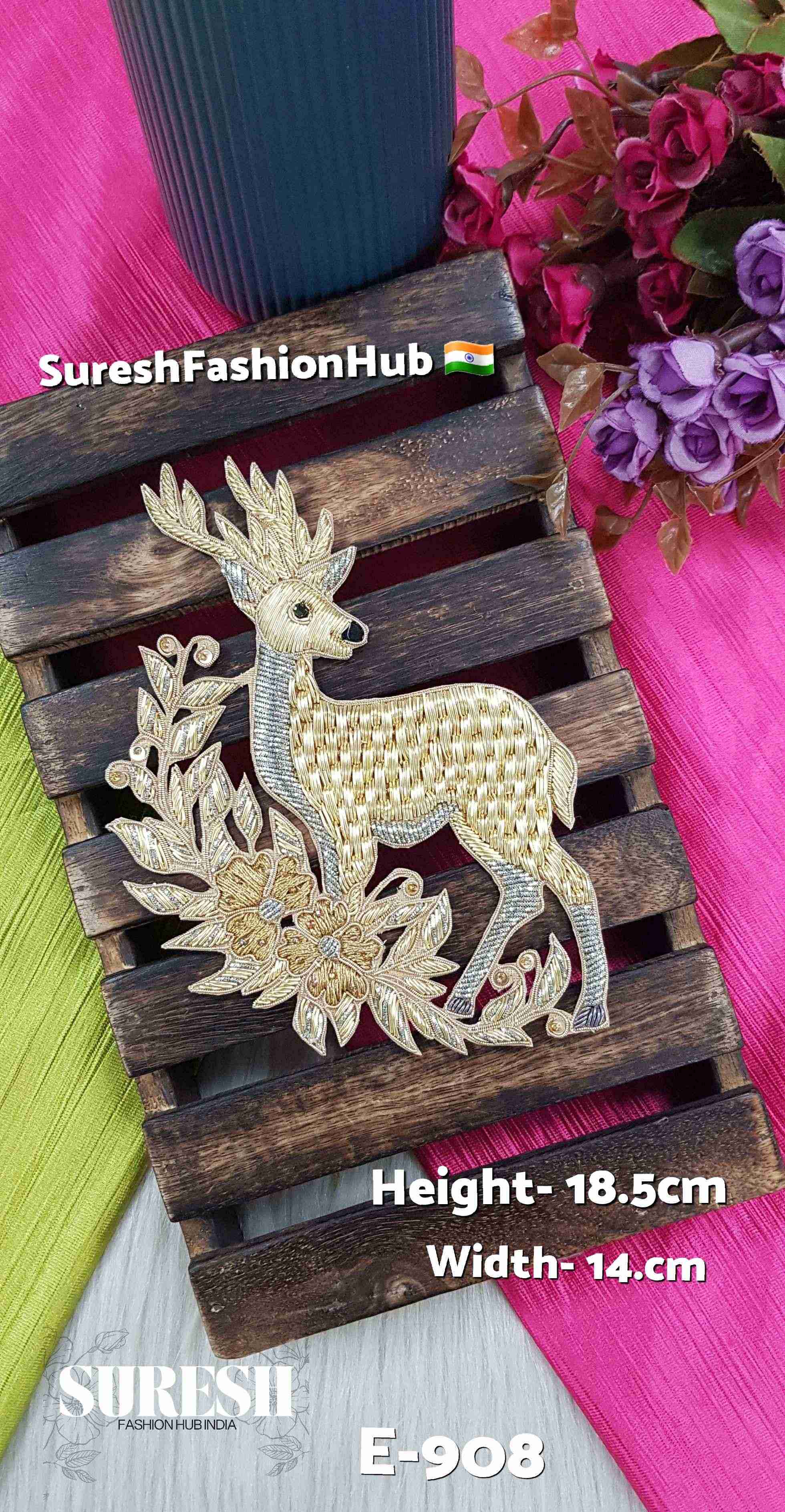 Golden Elegance Deer Patch | E-908