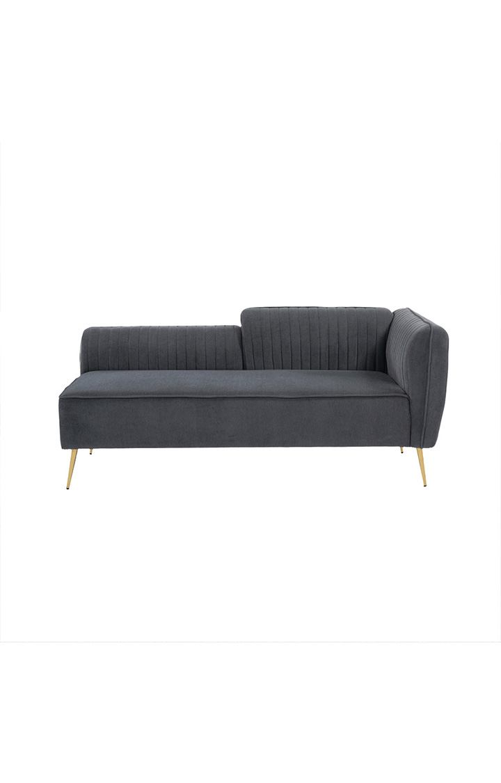 neudot Diva RHS Sofa Chaise Lounger with Golden Legs for Living Room|Bedroom|2 Person Sofa|Diwan|Premium Fabric | Solid Wood Frame|2 Seater (Colour : Graphite Grey (DIY))
