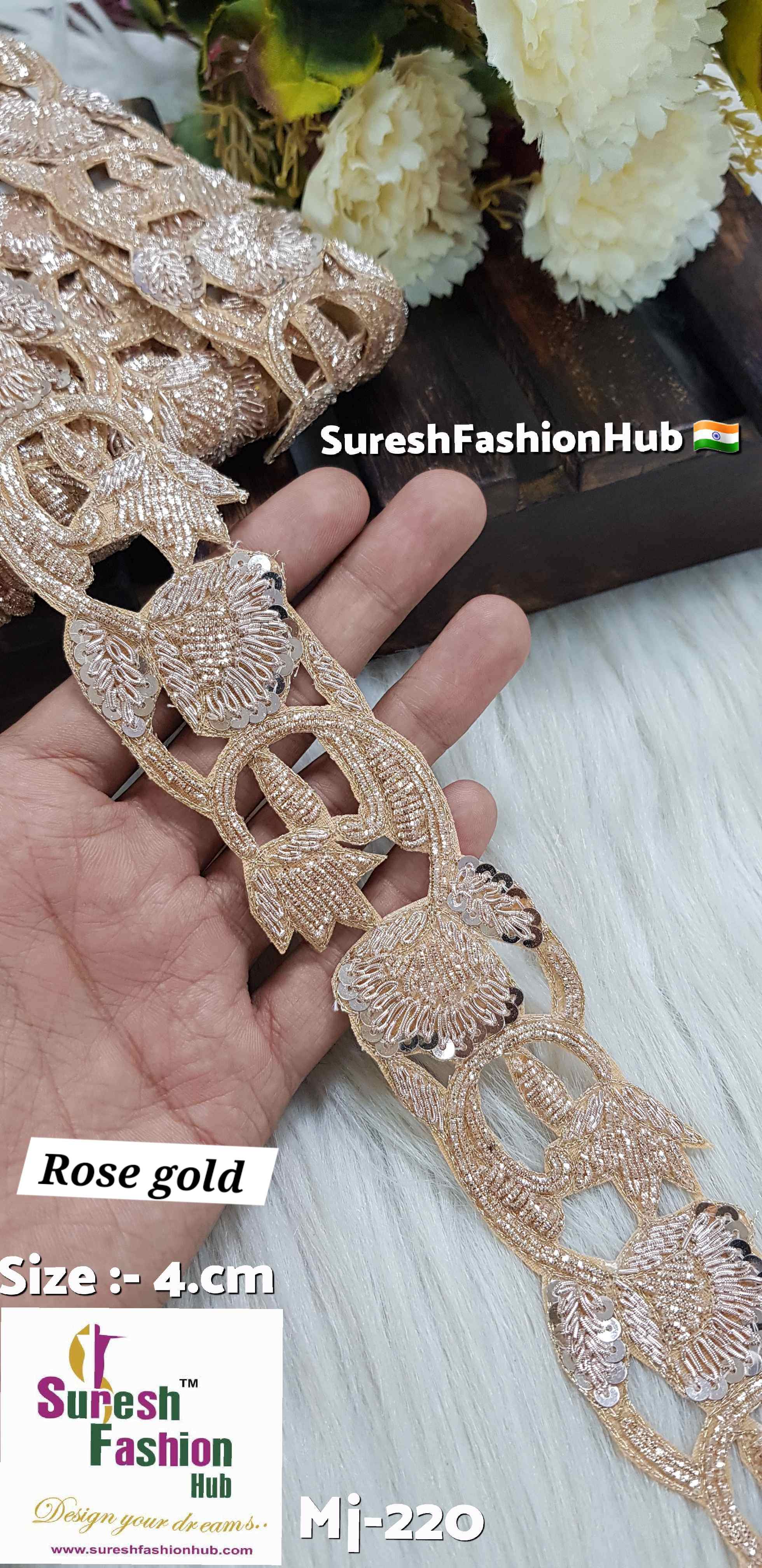 Rose Gold Floral Cutwork Lace
