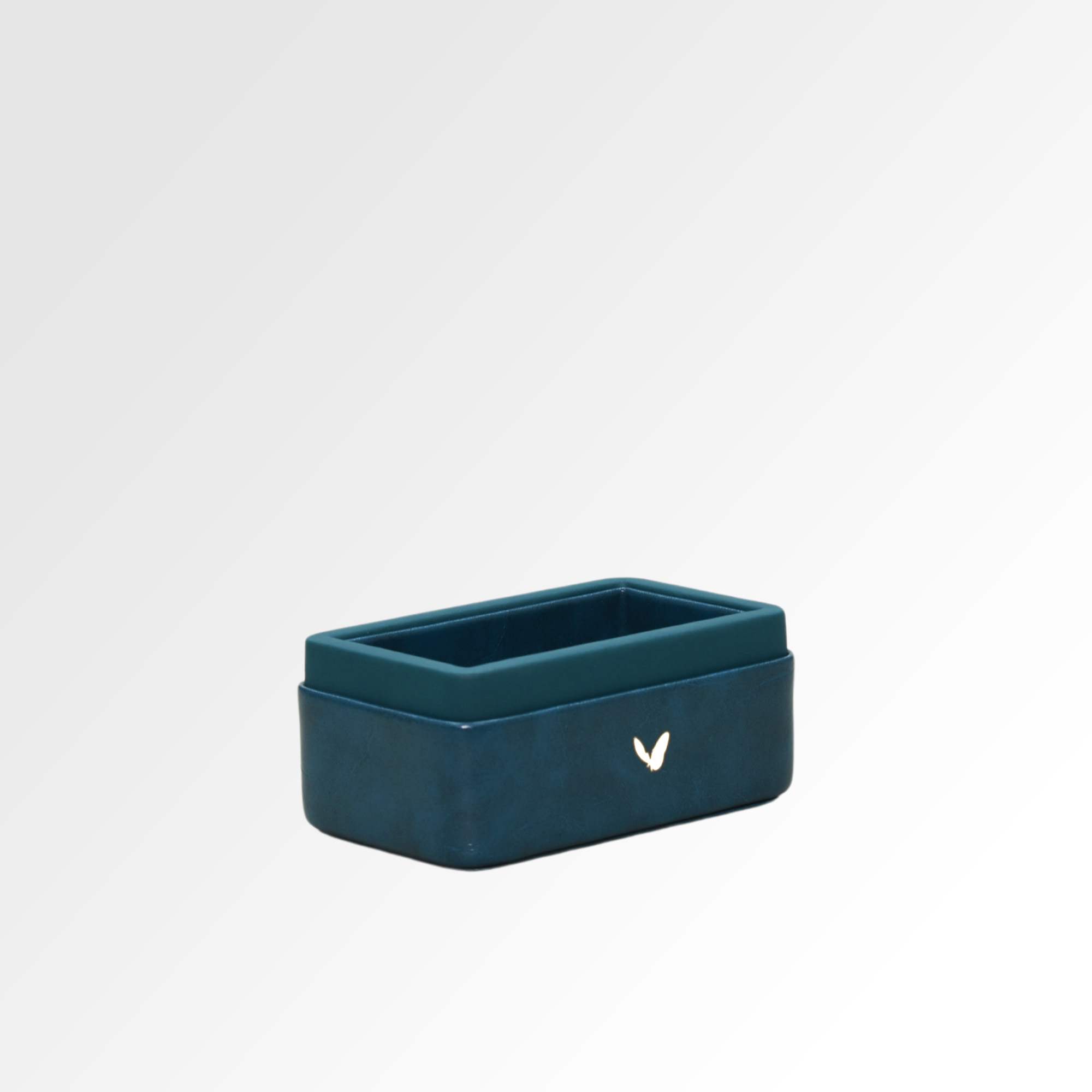 Visiting Card Holder for Desk | Faux Leather | Rectangular | Moderno | Blue