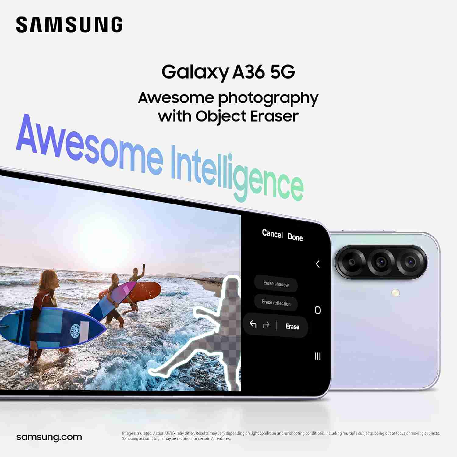 Samsung Galaxy A36 5G (8 GB RAM) (256 GB, Awesome White)