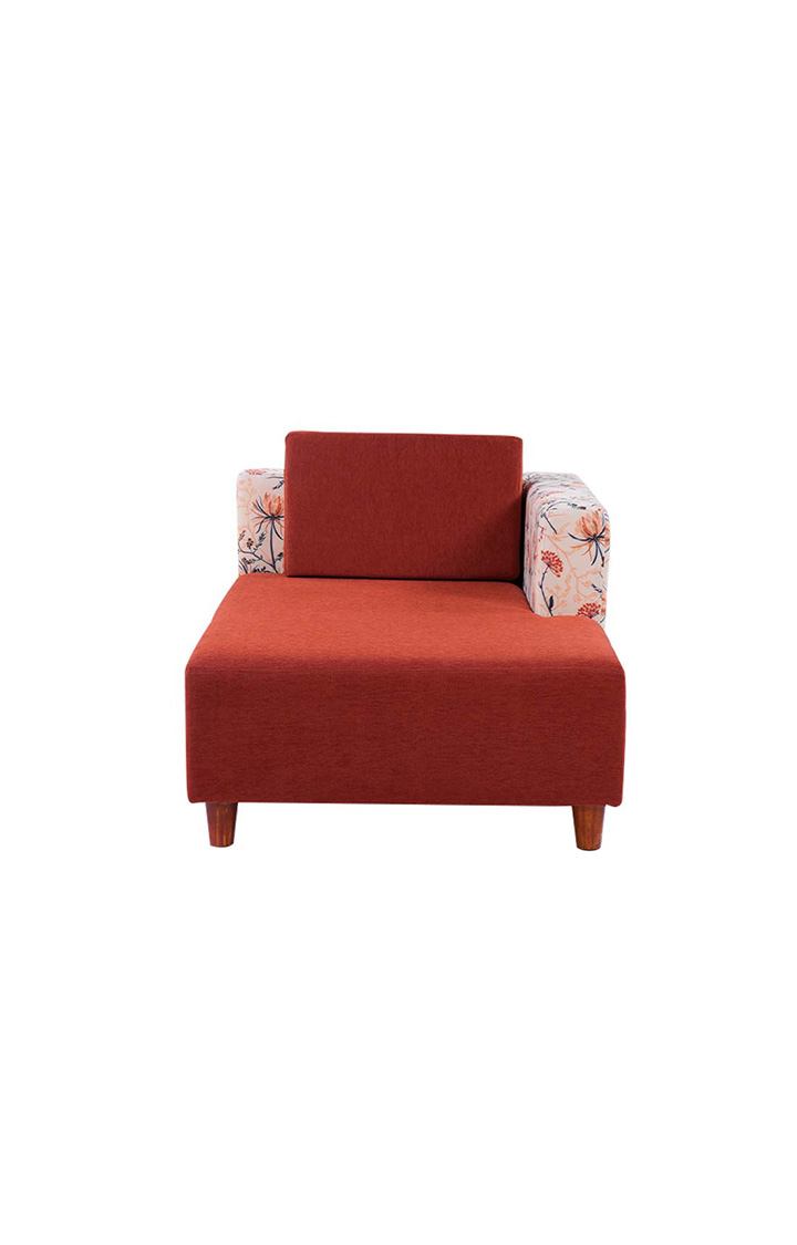 neudot Hailey Duet Fabric 1 Seater LHS Lounger in Floral Cider Orange Colour