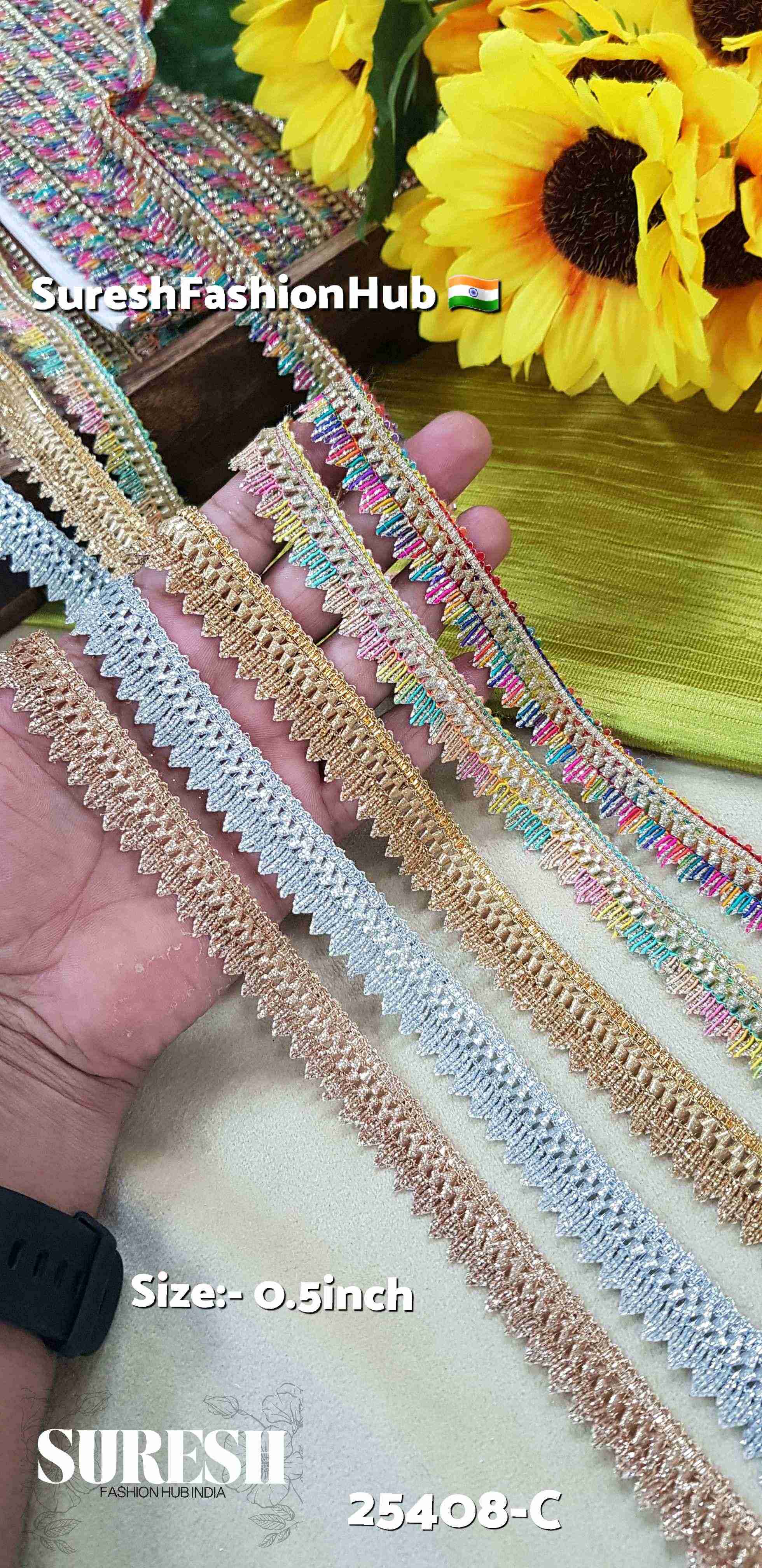 Light Multy Glitter Jhalar Lace – 18 Meters