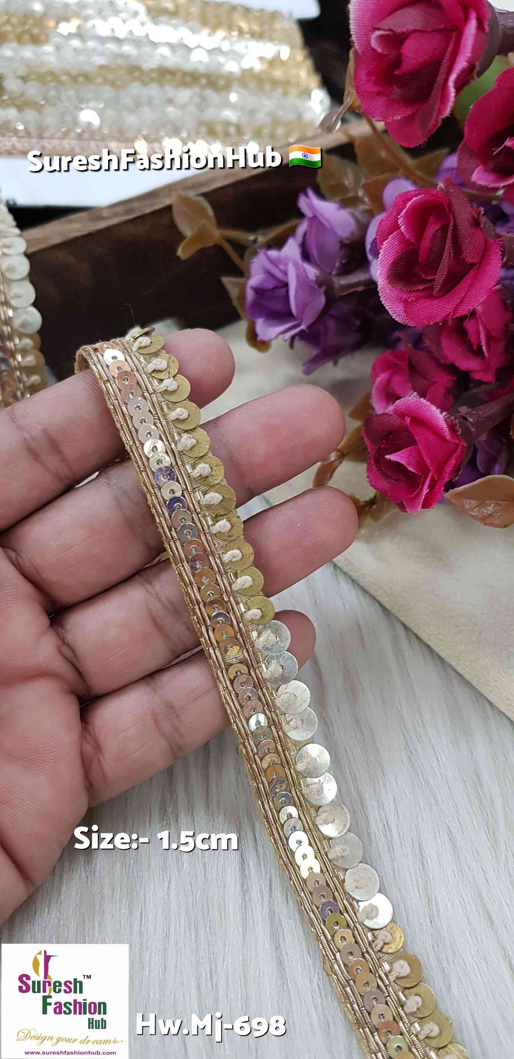 Gold Matt & Pearl Silver Hanging Sequence Lace (Segmented)