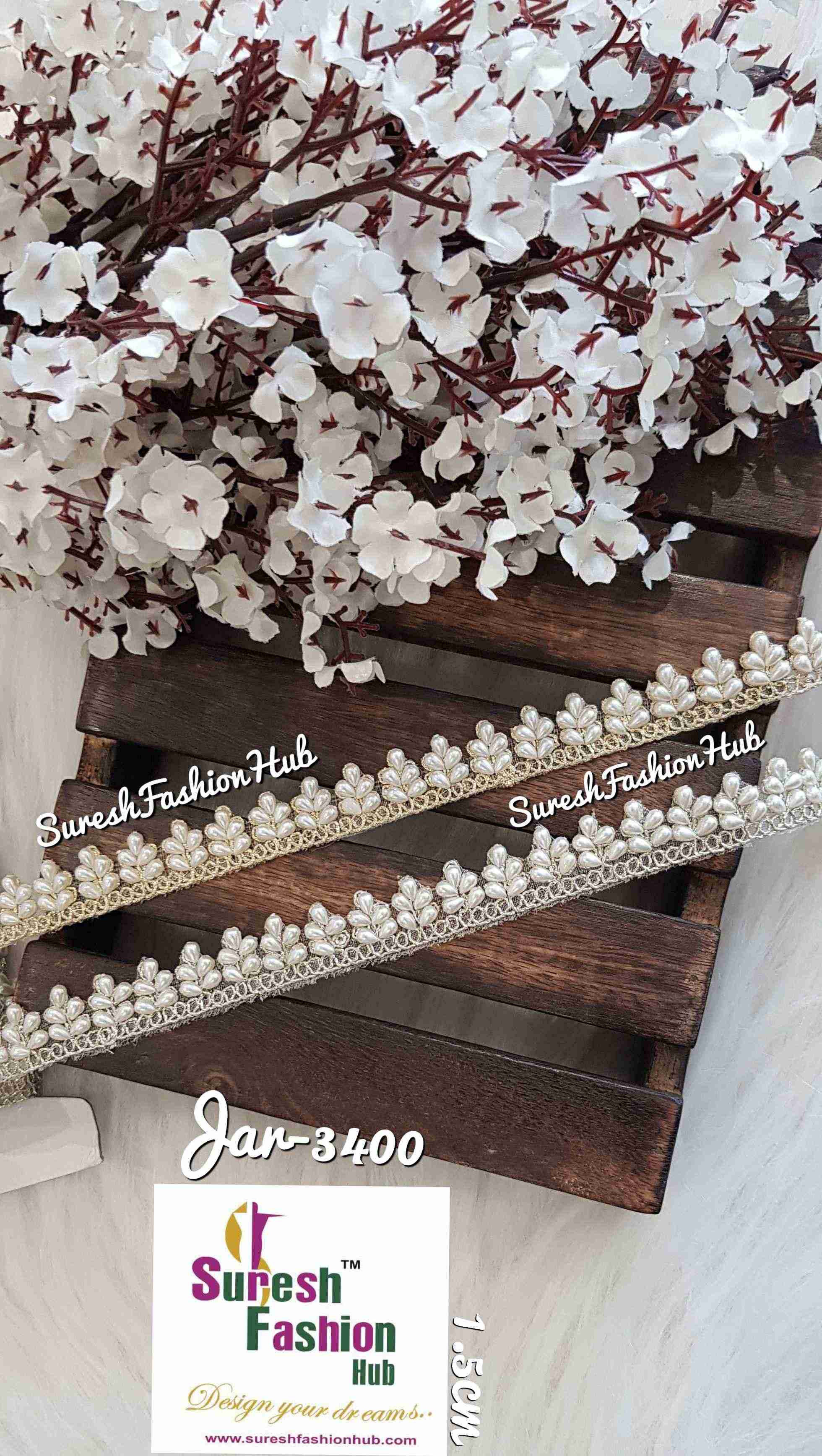 Sunlit Pearl Vine Lace: