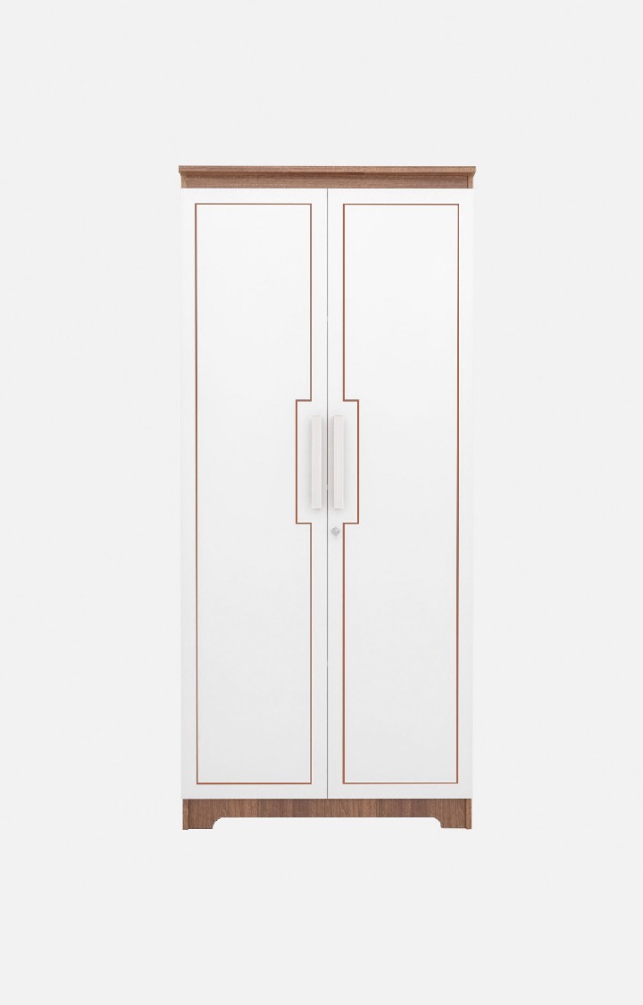 neudot Amber Delight 2 Door Wardrobe - Leon Teak| Cabinet for Storage| Space & Clothes | Leon Teak Finish | Organizer|1 Year Warranty |