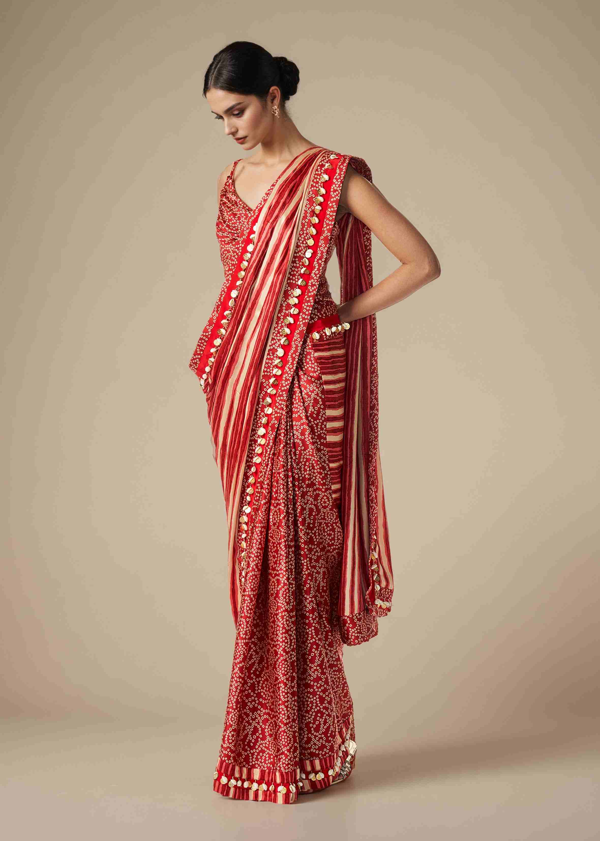 Maroon Saree