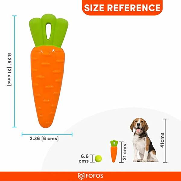 Barkbutler X Fofos Vegi-Bites Carrot Dog Chew Toy