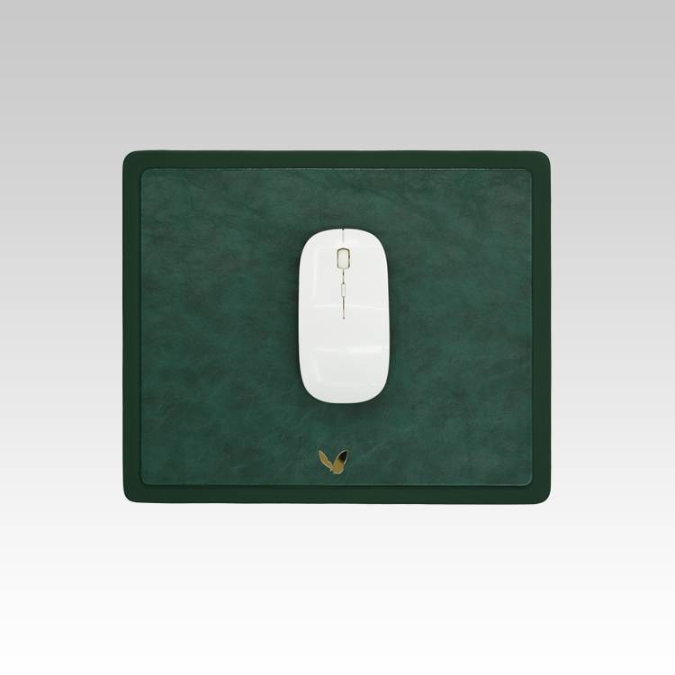 Rectangular Mouse Pad in Faux Leather | Rigid | 11×9 Inches | Moderno | Olive Green