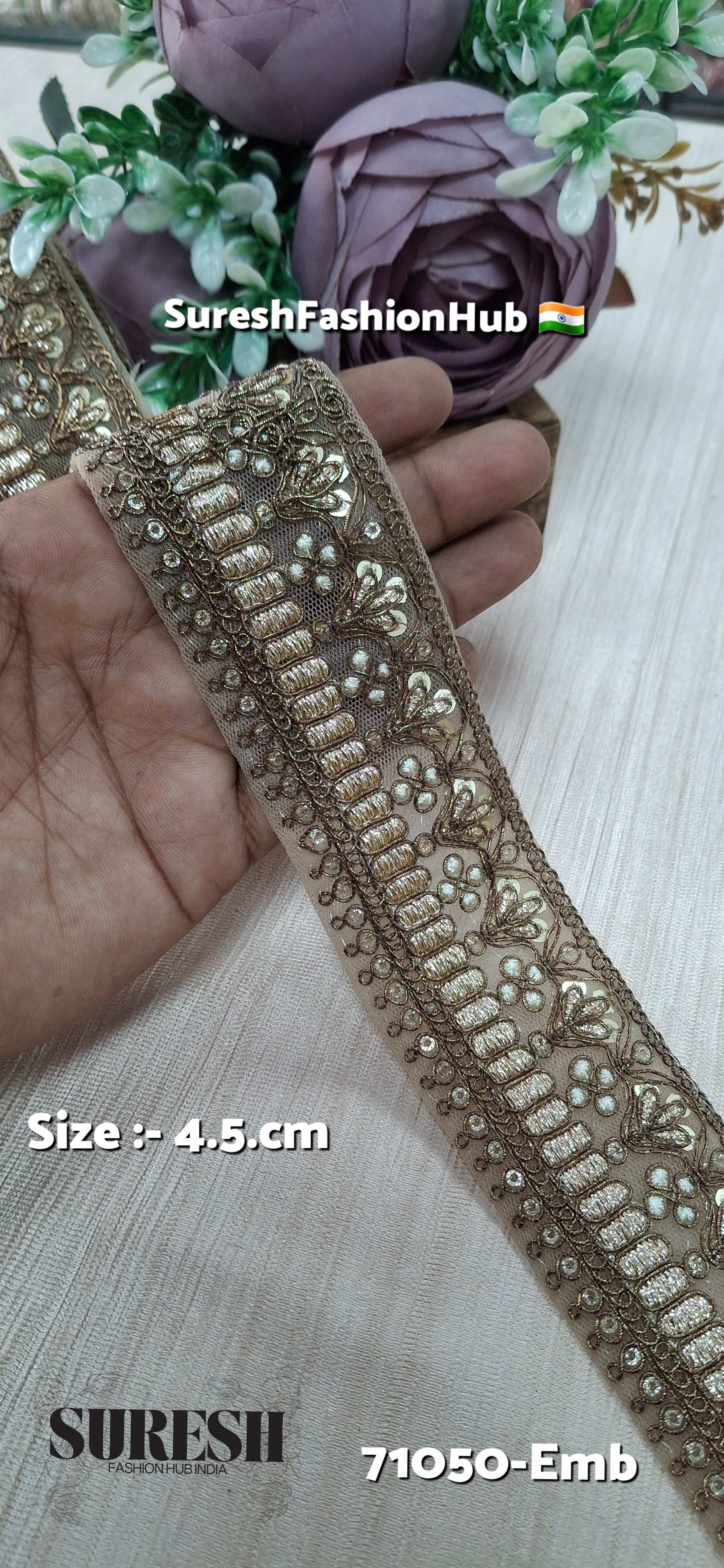 Matt Gold Luxe Embroidery Lace