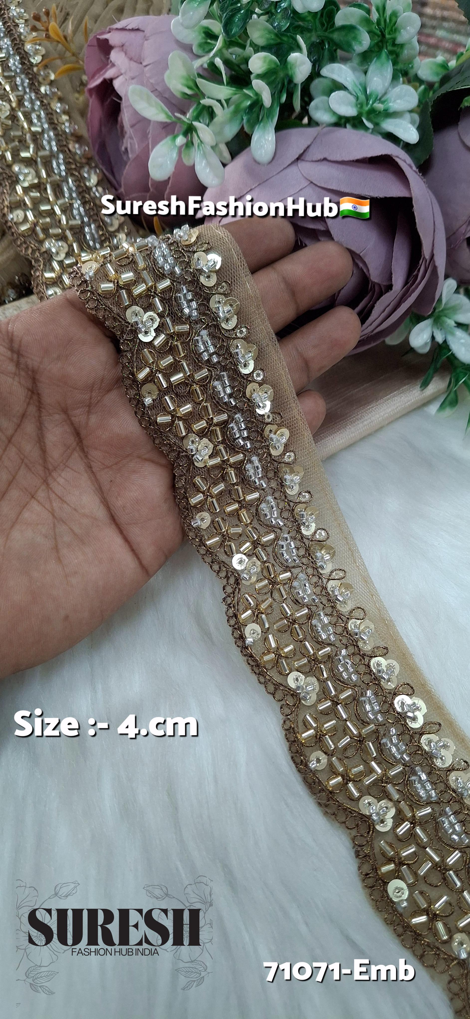 Matt Gold Luxe Embroidery Border