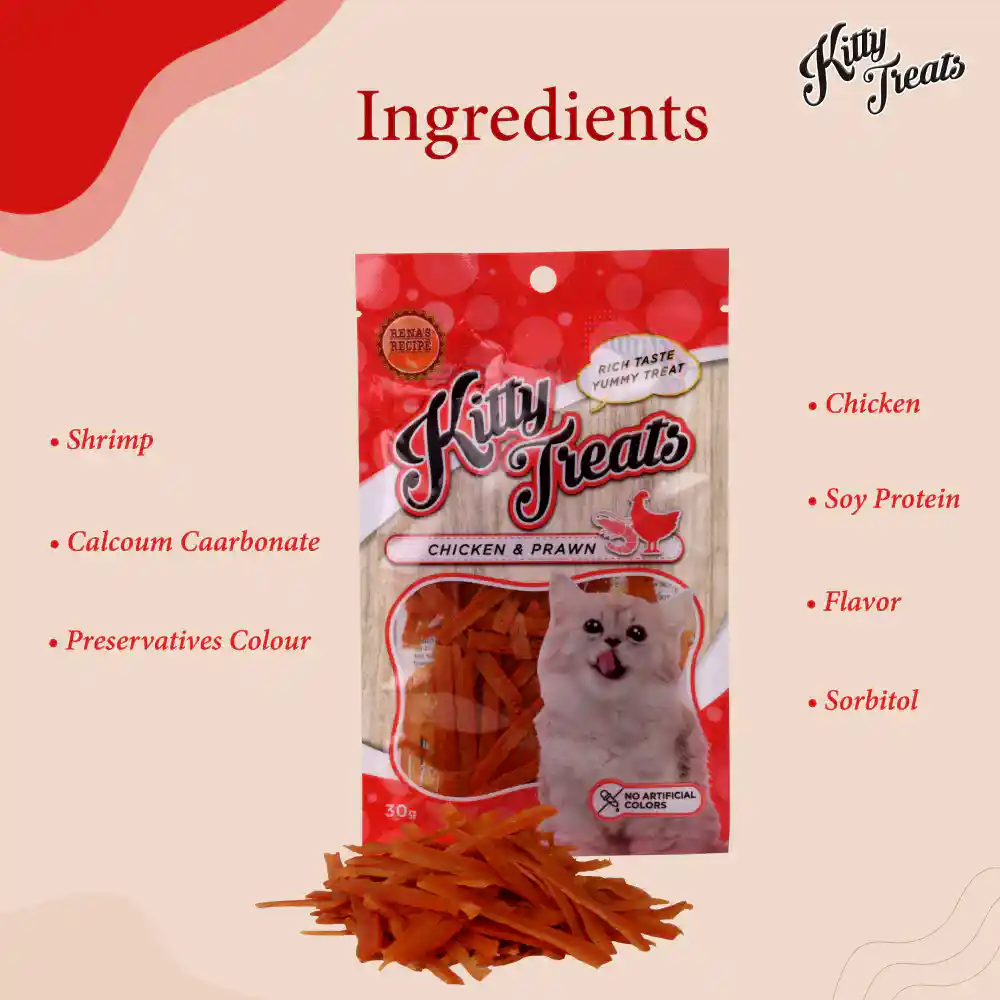 Rena’s Recipe Kitty Treats Chicken with Shrimp Flavour Cat Treats, 30 g