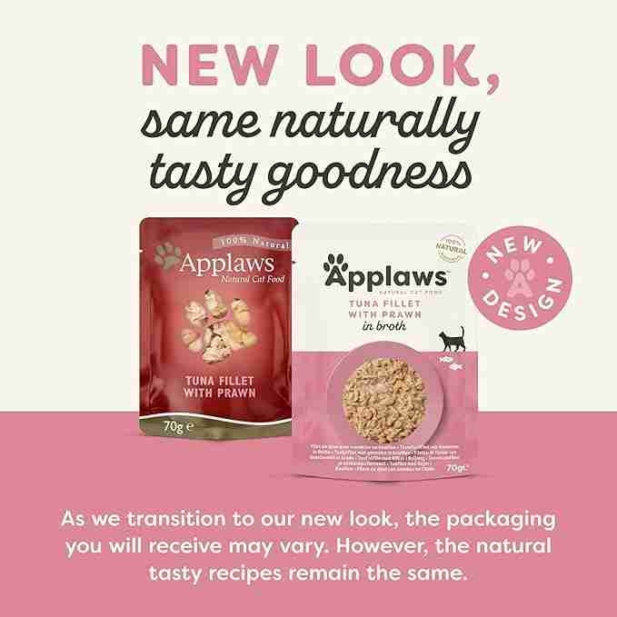Applaws Tuna with Pacific Prawn in Broth Wet Cat Food, 70gm