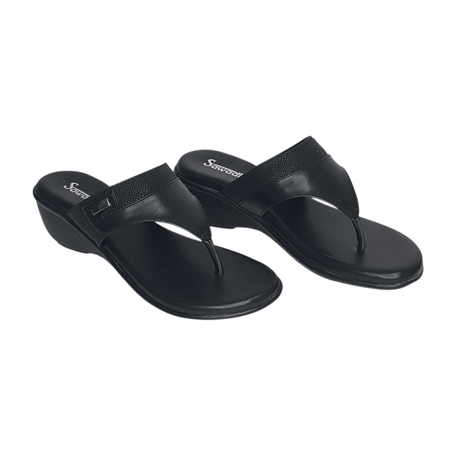 Sawadi Women’s Ethnic Wedge Heel Toe-Ring Sandals with Textured Strap