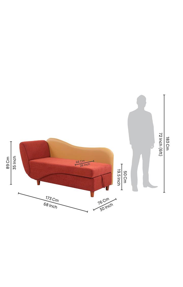 Viva Storage LHS Chaise Lounger Rusty Cider Orange Colour