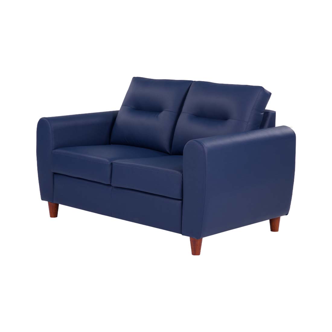 neudot Scott Sofa for Living Room |2 Persons Sofa|Premium Leatherette with Cushioned Armrest | Solid Wood Frame|2 Seater in Cobalt Blue Color