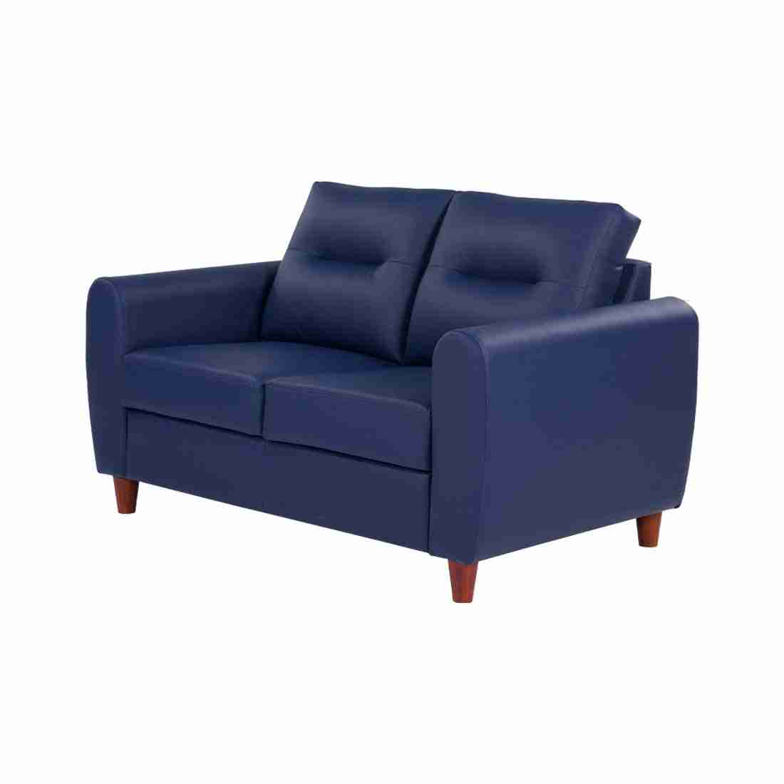 neudot Scott Sofa for Living Room |2 Persons Sofa|Premium Leatherette with Cushioned Armrest | Solid Wood Frame|2 Seater in Cobalt Blue Color