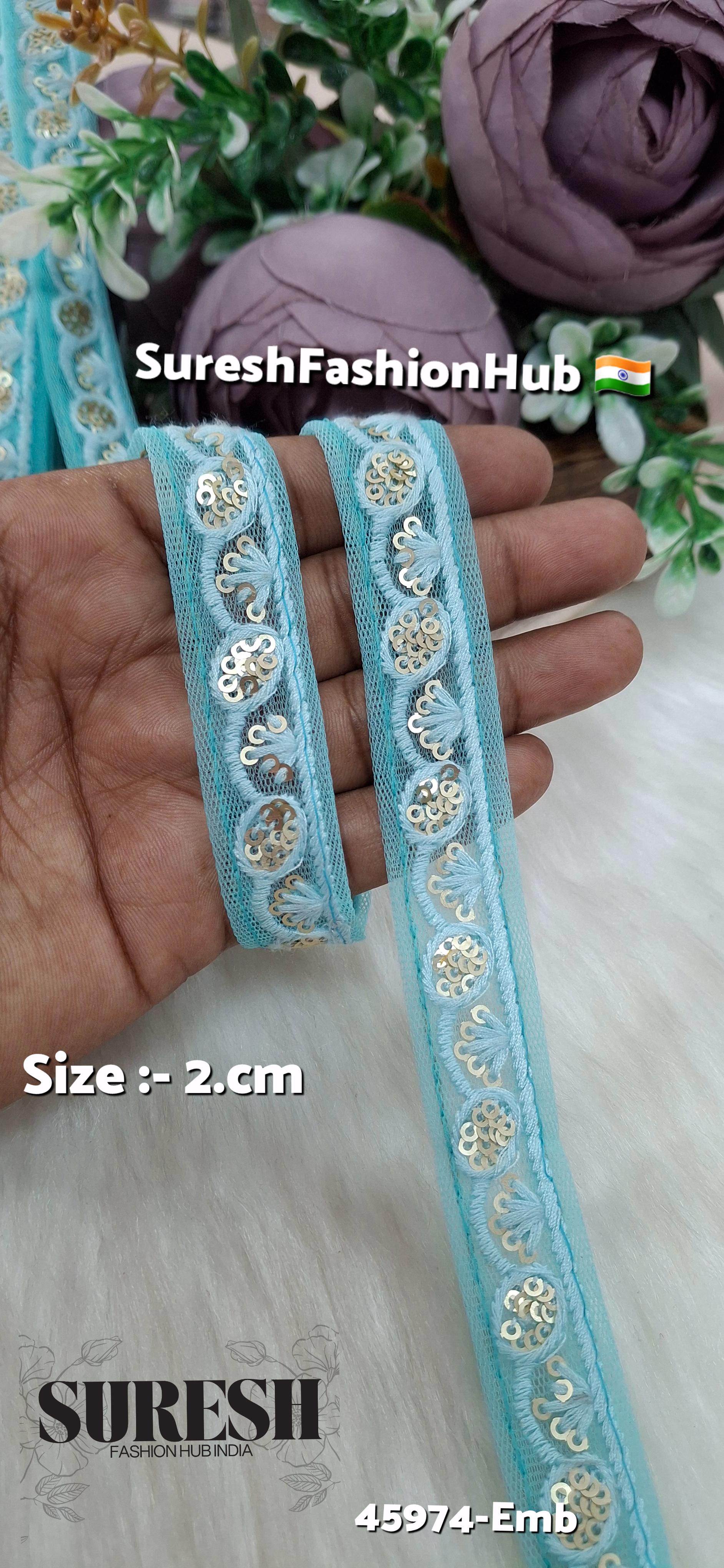 Sea Green Tone-on-Tone Embroidery Lace