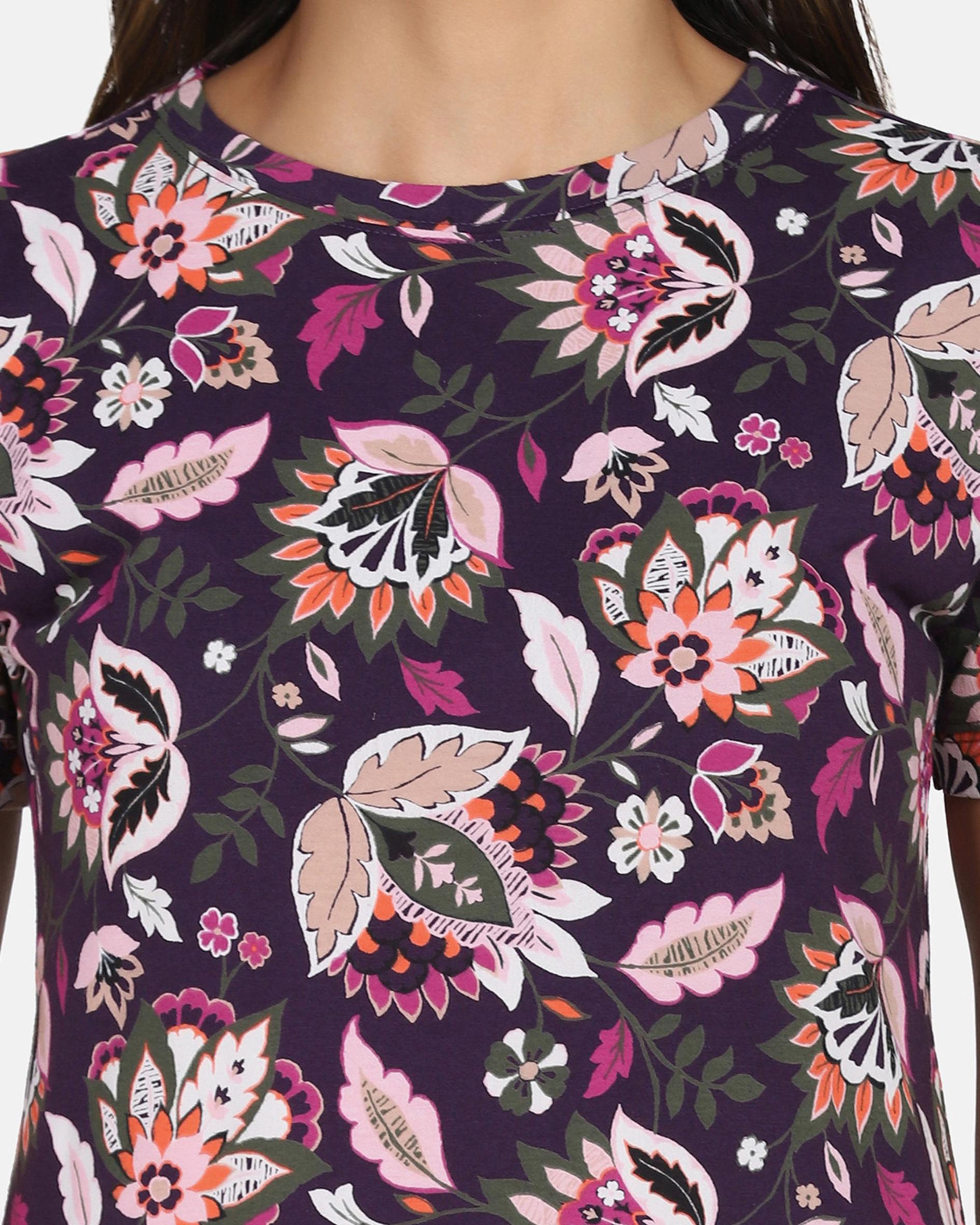 Violet Printed Pocket Dress