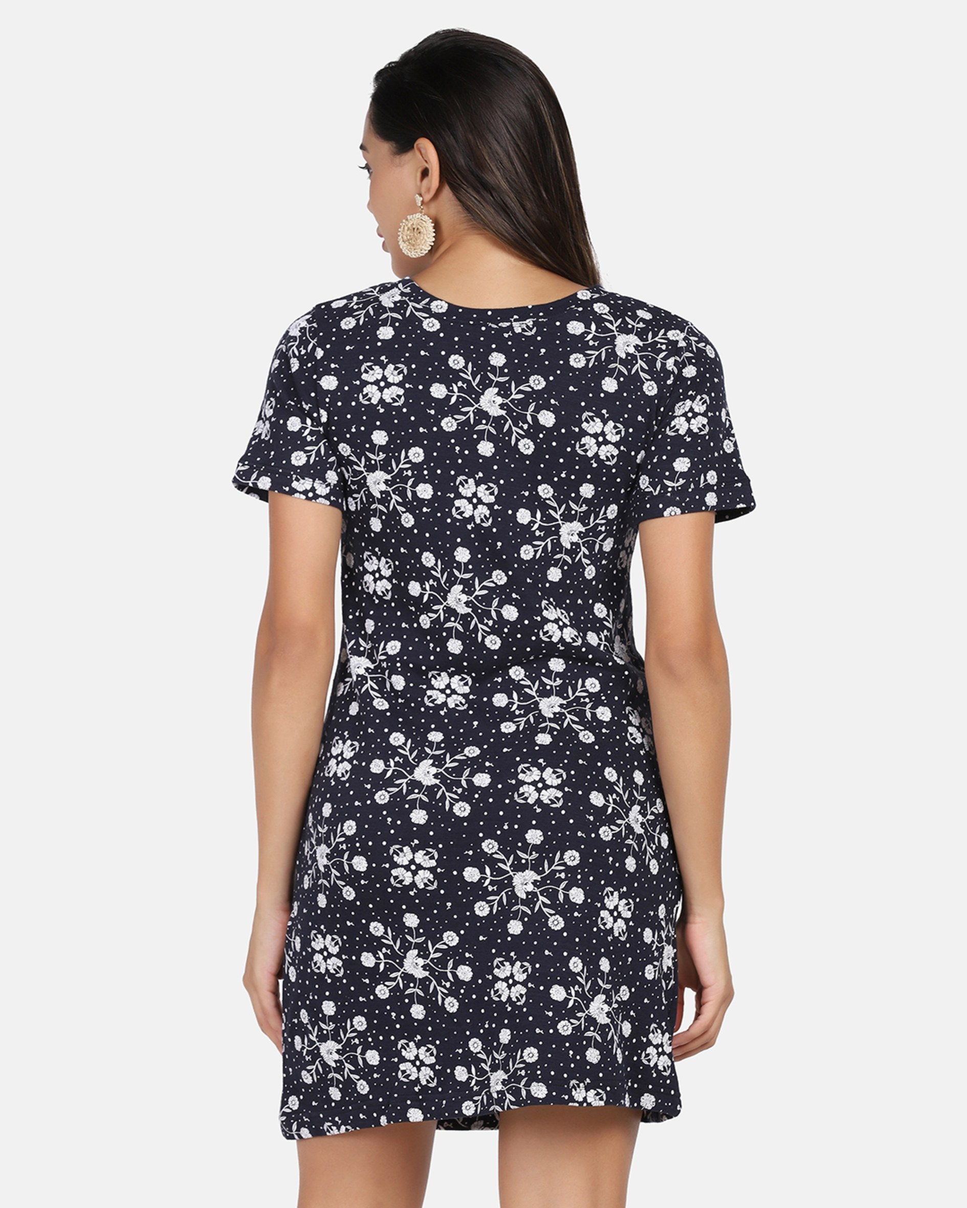 Black & White Printed Short Dress