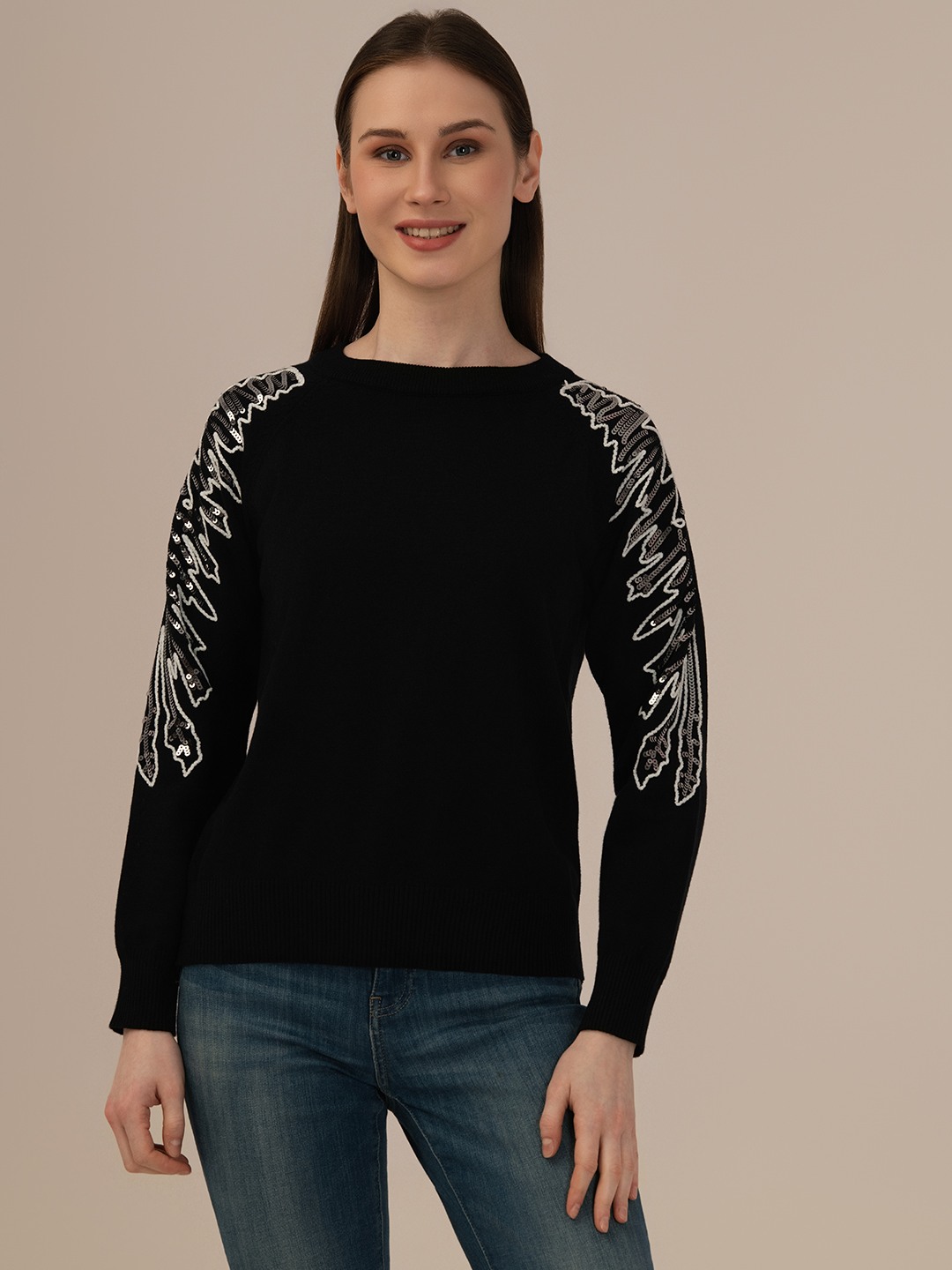 Albion Winter Classic Ladies Black Woolen Top