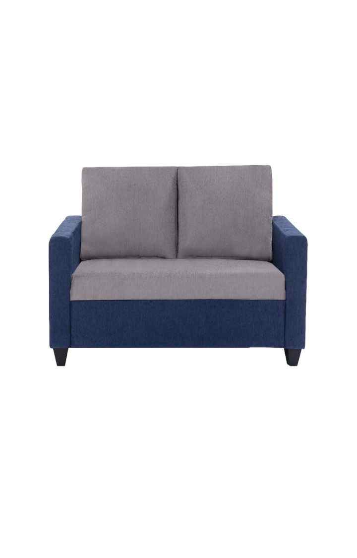 neudot Saya Dual Color Sofa for Living Room |2 Persons Sofa|Premium Fabric with Cushioned Armrest | Solid Wood Frame|2 Seater in Saya Duo Blue Color