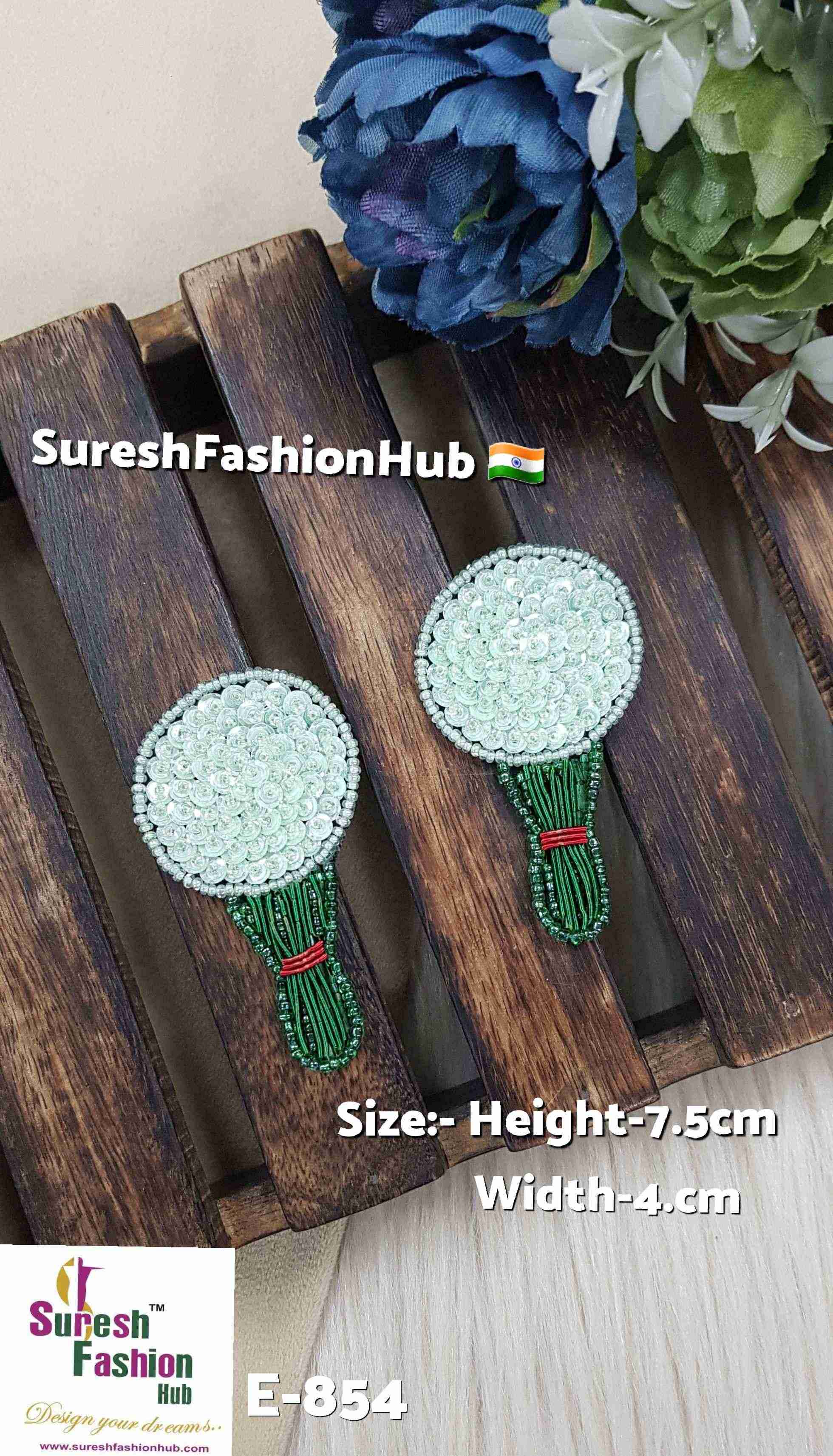 Handmade Seagreen & Dark Green Bouquet Patch