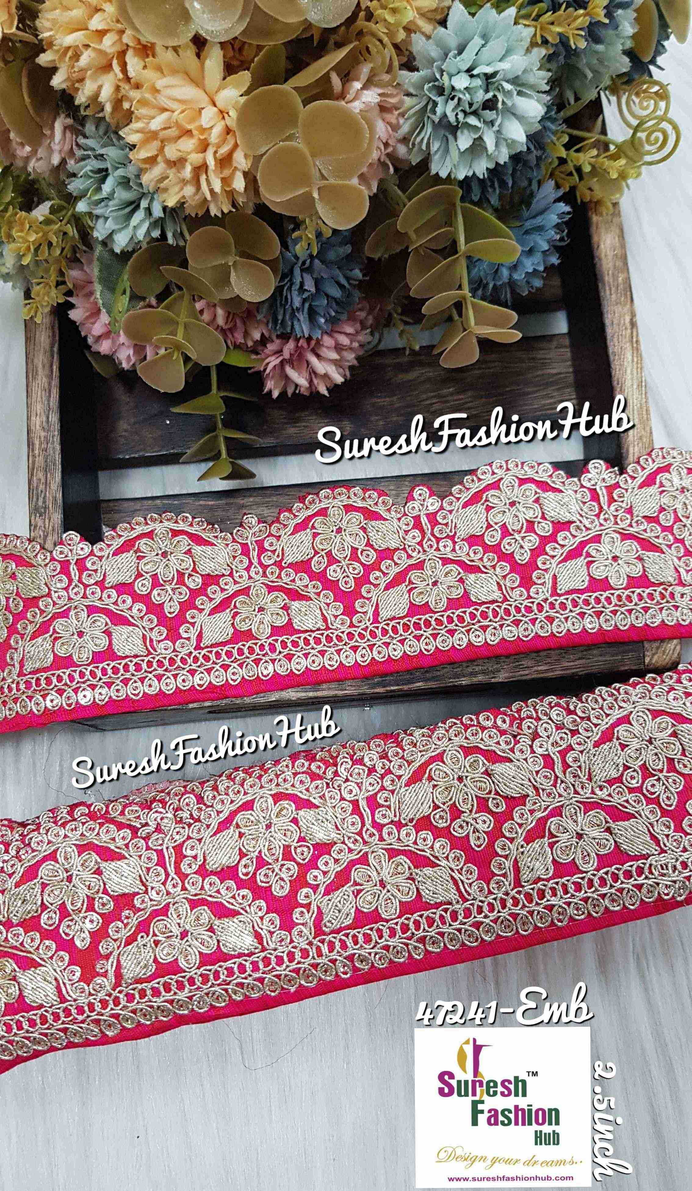 Maharani Pearl Dori Scalloped Cutwork Lace